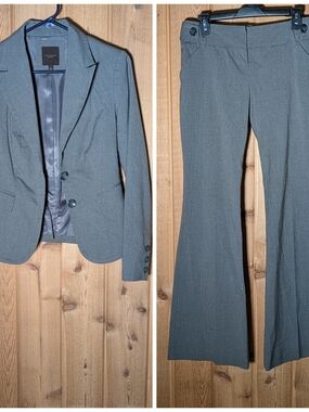 The Limited Gray Tailored Women's Blazer and Flared Pants
